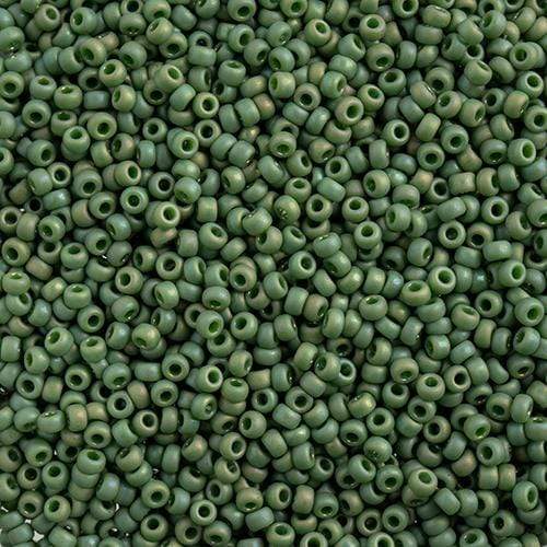 Sundaylace Creations & Bling Miyuki Seed Bead 11/0 Miyuki Seed Bead 11/0 Frosted Glazed/ Rainbow Green Emerald Matte AB (4700v)