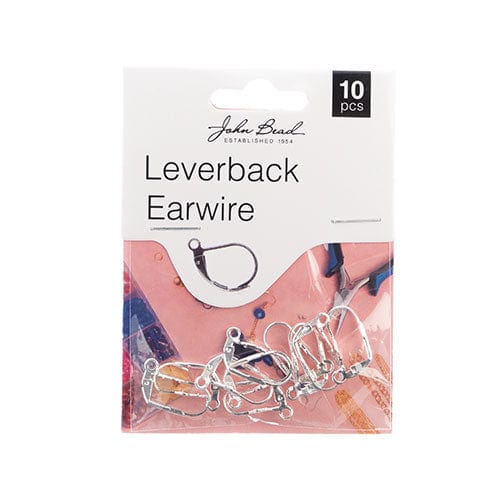 Sundaylace Creations & Bling Basics Must Have Findings - Earwire Leverback (apx 19mm) Silver 10pcs, Earring Finding,  New Beader Basics