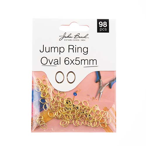 Sundaylace Creations & Bling Basics Must Have Findings - Jump Ring Oval 6x5mm Gold 98pcs, Earring Finding,  New Beader Basics