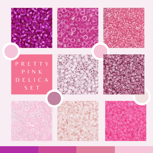 Sundaylace Creations & Bling Promotions Pretty Pink 8 Delica Beads Sets, Promotions