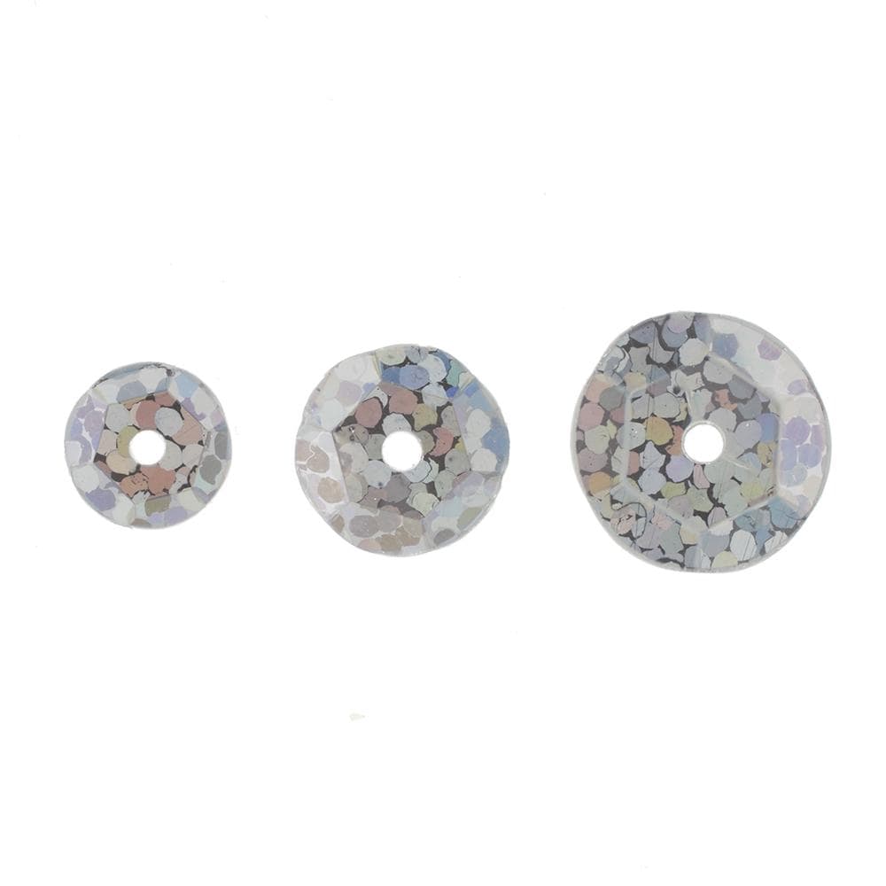 Sundaylace Creations & Bling Sequin Sequins Round 6/8/10mm  700pcs Hologram Silver