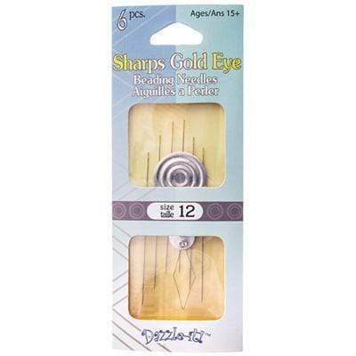 Sundaylace Creations & Bling Basics Sharps Gold Eye Beading Needle w/Threader Size 12