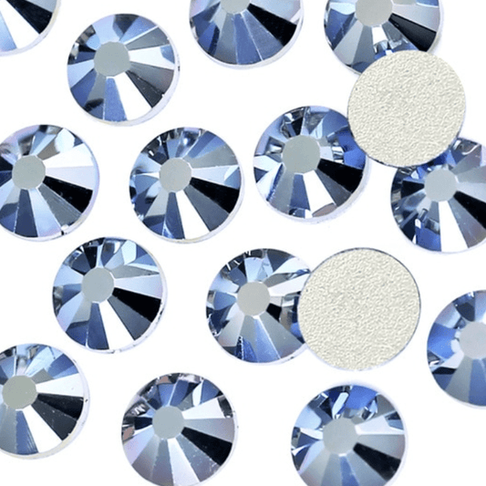 Sundaylace Creations & Bling Glass Gems SS30 Metallic Sky Blue Rivoli, Glue on, Glass Gems *Sold in 10 gems