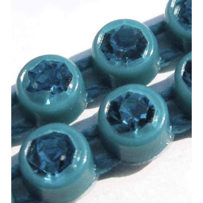 Sundaylace Creations & Bling Ss6 Plastic Rhinestone Banding Rope Ss6 Turquoise on Dark Teal Plastic Rhinestone Rope/Banding