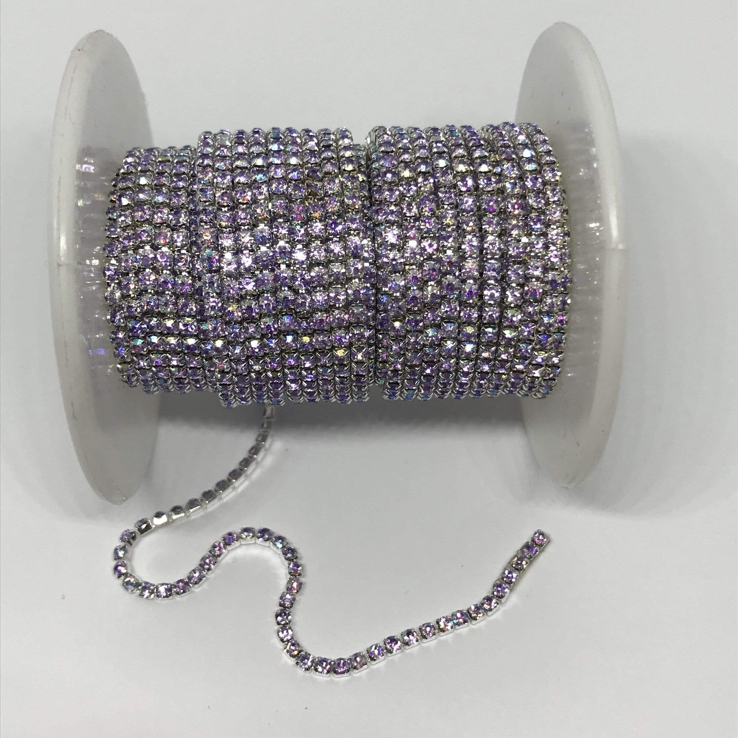Sundaylace Creations & Bling SS6 Metal Rhinestone Chain Ss6 Violet Purple AB,  Rhinestone with Silver or Gold Chain, Rhinestone Metal Chain