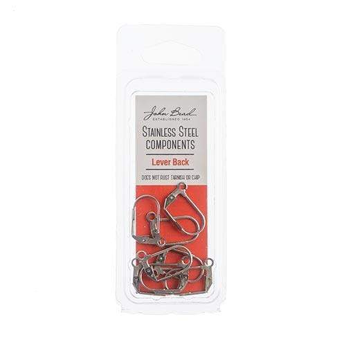 Sundaylace Creations & Bling Basics Stainless Steel Earring Lever Back 12*17mm 8pcs, John Beads Basics