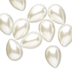 Sundaylace Creations & Bling Pearl Gems 13*18mm- Acrylic / Ivory Pearl Teardrop Pearl Gems- White and Ivory Resin Gem