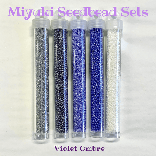 Preciosa Promotions Violet Ombre Set, 11/0 Miyuki Seed Beads, Set of 5 x 22g vials