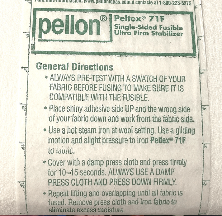 18 Inch White Pellon 71FP OneSide Fusible Interfacing, White *Beading